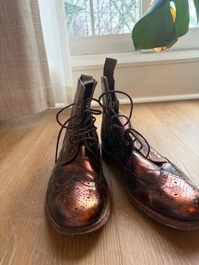Grenson ELLA copper brogue boots size 9.5-10 US